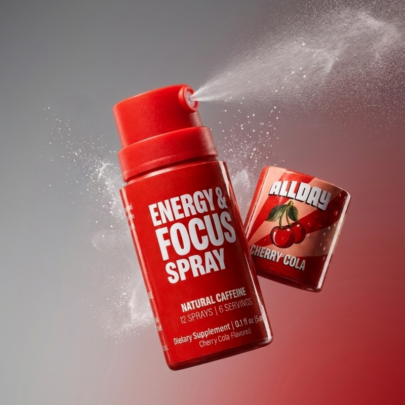 ALLDAY Energy Spray bottle spraying